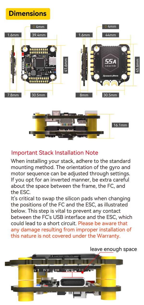 SpeedyBee F405 V4 BLS 55A 30x30 FC&ESC Stack - Image 12