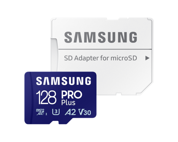 Samsung MicroSDXC 128GB PRO Plus (čtení/zápis: 180/130 MB/s) + SD adaptér
