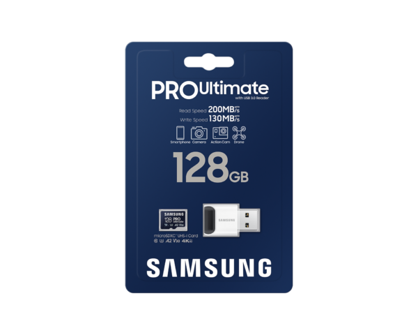 Samsung MicroSDXC 128GB PRO Ultimate (čtení/zápis: 200/130 MB/s) + USB adaptér - Image 4