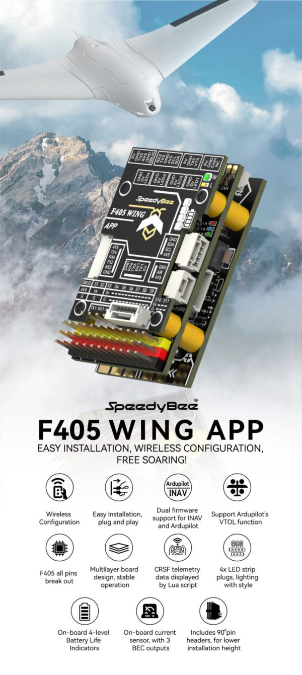 SpeedyBee F405 WING APP Fixed Wing Flight Controller - Image 4
