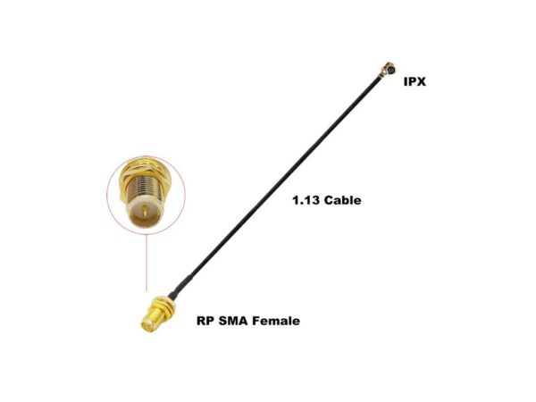 u.FL (IPEX) -> RP-SMA Female pigtail 15cm