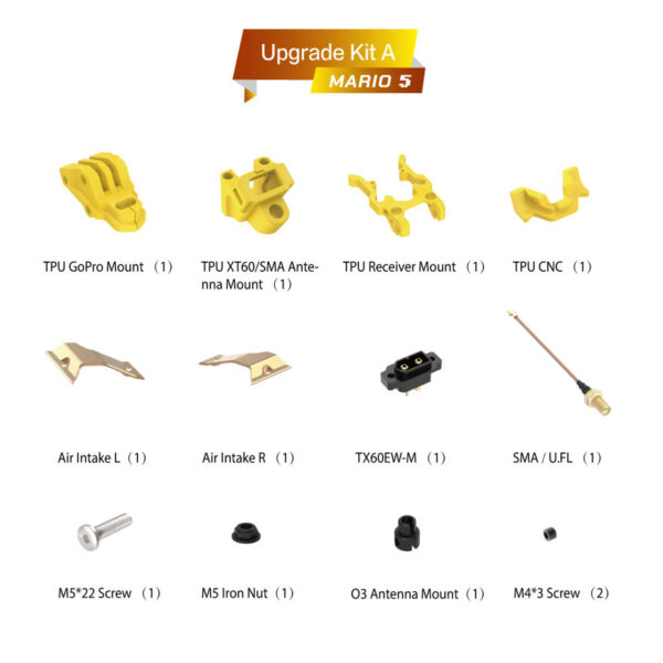 Náhradní díly pro rám SpeedyBee Mario 5 - Upgrade Kity