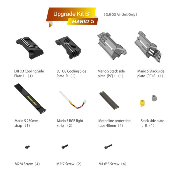 Náhradní díly pro rám SpeedyBee Mario 5 - Upgrade Kity - Image 2