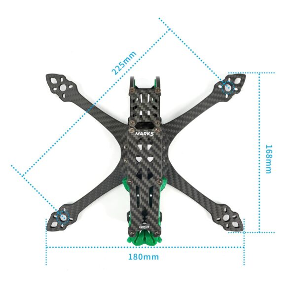 GEPRC MARK5 GEP-MK5X O3 Squashed X Standard Frame Orange/Green - Image 4