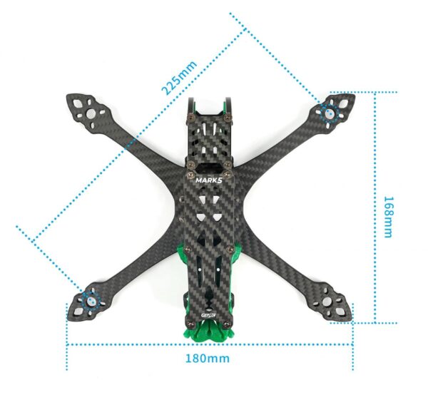 GEPRC MARK5 GEP-MK5X O3 Squashed X Standard Frame Orange/Green - Image 10