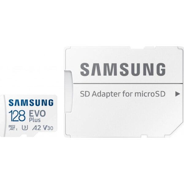 Samsung 128GB EVO Plus micro SDXC (čtení/zápis: 160/30 MB/s) + SD adaptér