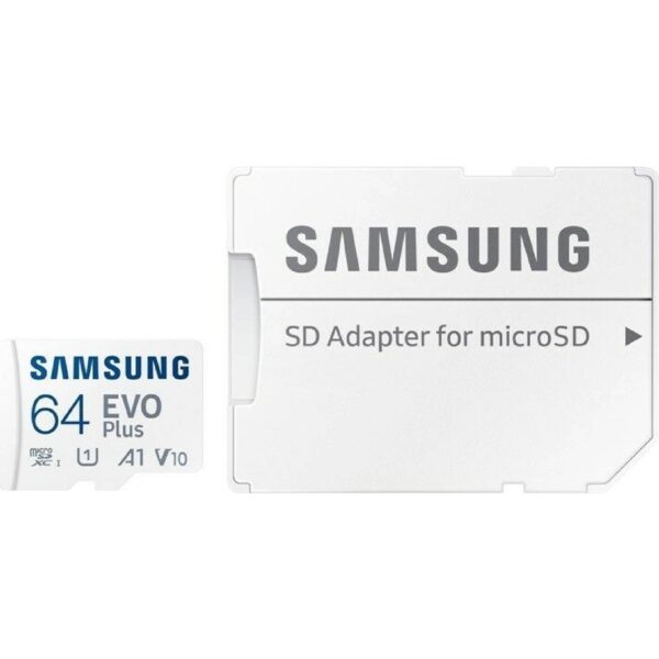 Samsung 64GB EVO Plus micro SDXC (čtení/zápis: 160/10 MB/s) + SD adaptér
