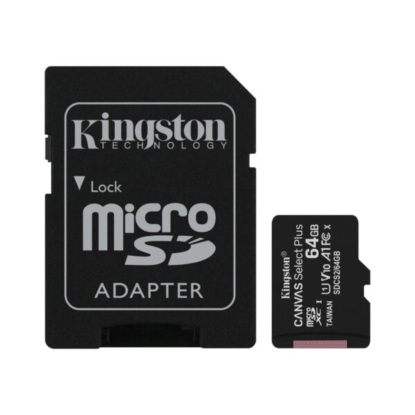 Kingston MicroSDHC 64GB Canvas Select Plus (čtení/zápis: 100/85 MB/s) + SD adaptér